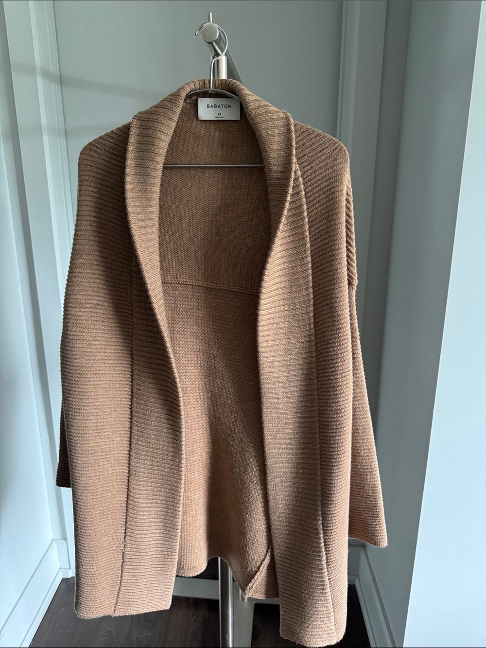 Babaton Camel Ribbed Open-Front Cardigan - Picture 1 of 9